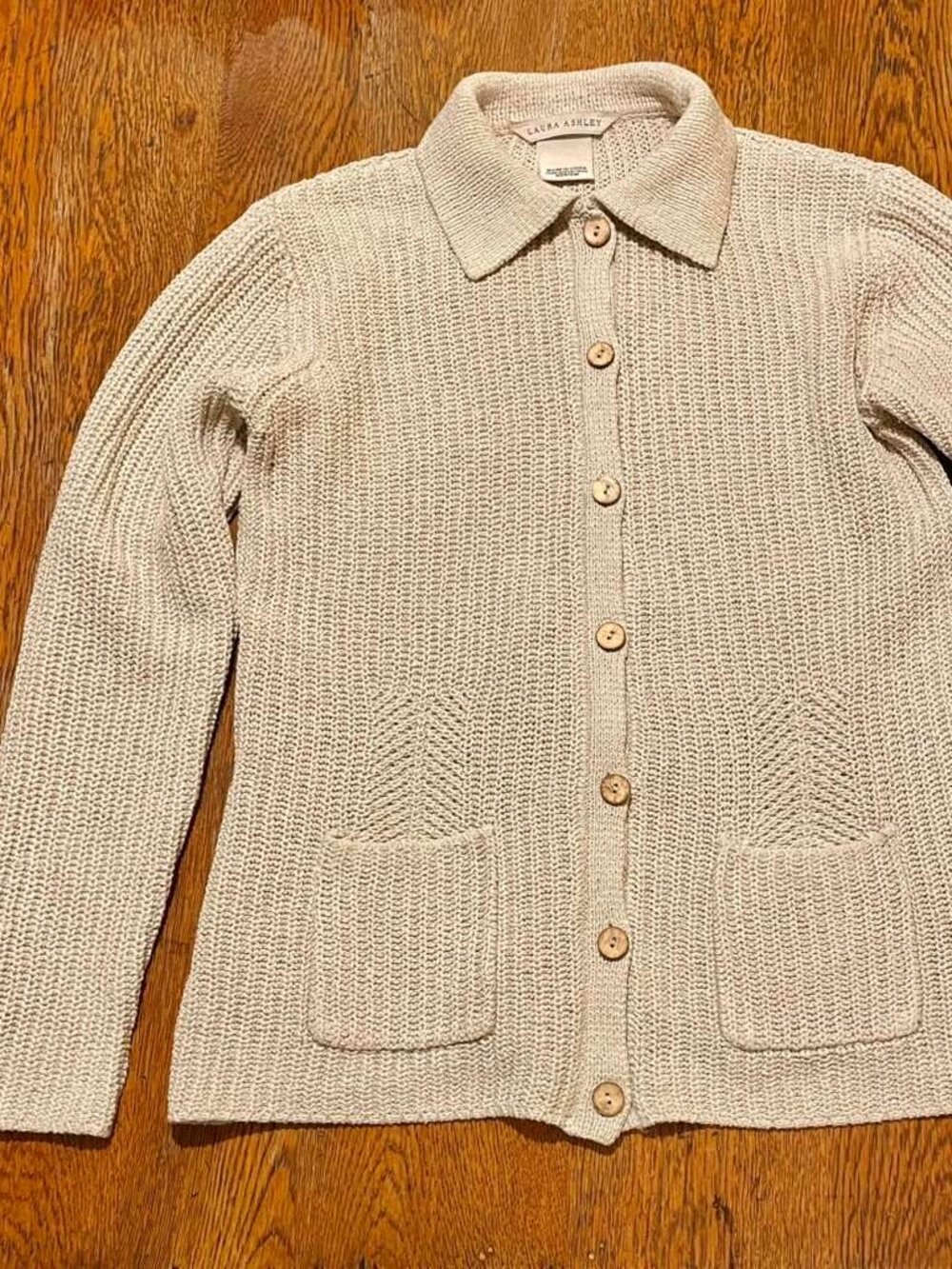 Laura Ashley cardigan, silk/linen/cotton